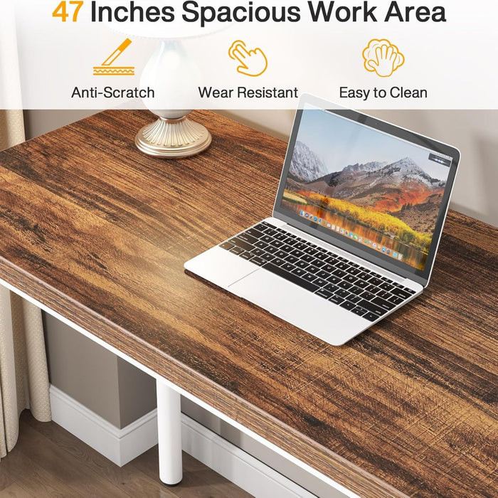 Computer Desk With 5 Drawers, Reversible Cabinet Design