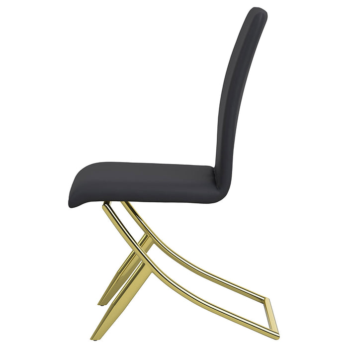 Dining Chairs (Set of 2) - Black / Gold