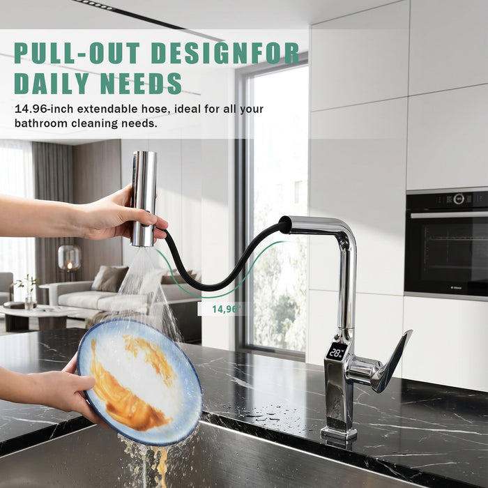 Touchless Kitchen Faucet With LED Display