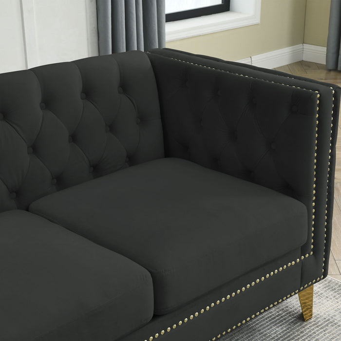Modern Sofa With Button Tufting, Upholstered Couch For Living Room