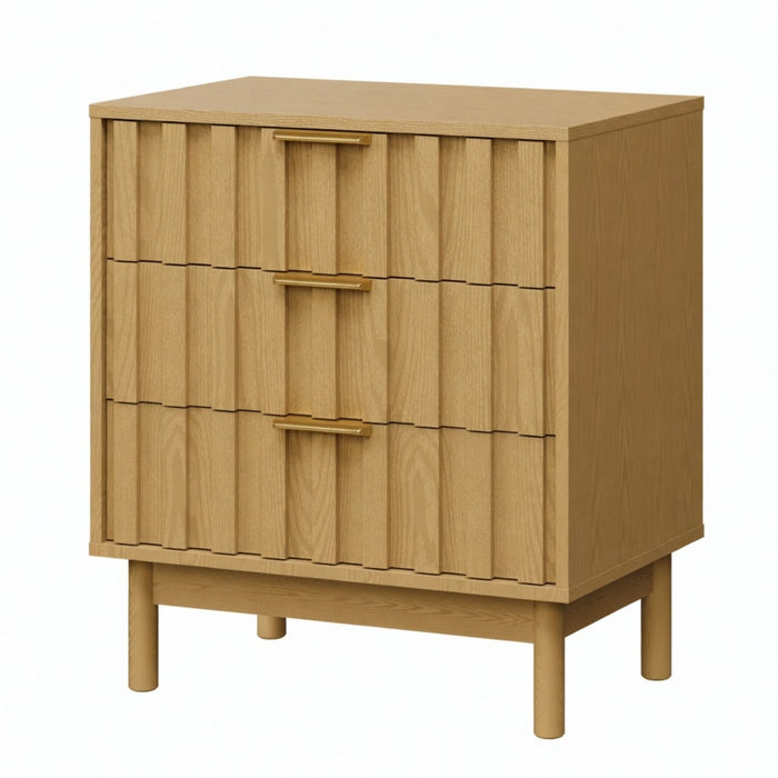 Fluted 3 Drawer Dresser