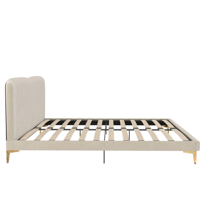 Coco - King Size Upholstered Bed - Ivory