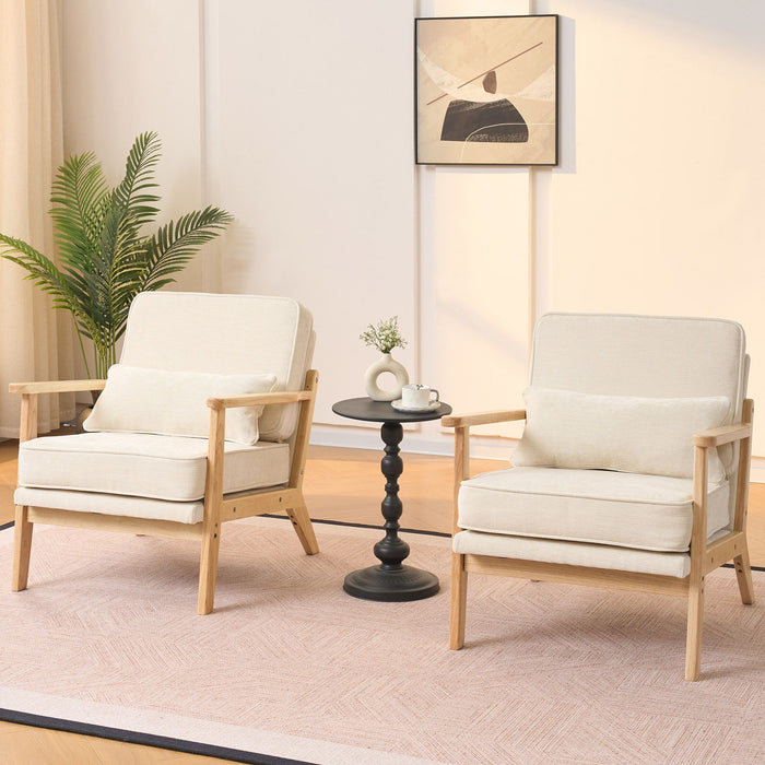 Living Room Chair With Lumbar Pillow