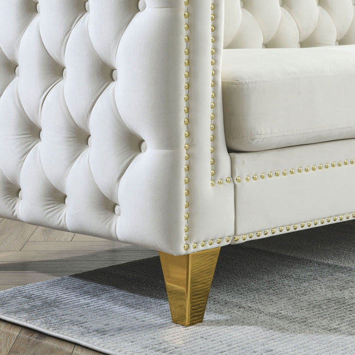 Modern Sofa With Button Tufting, Upholstered Couch For Living Room