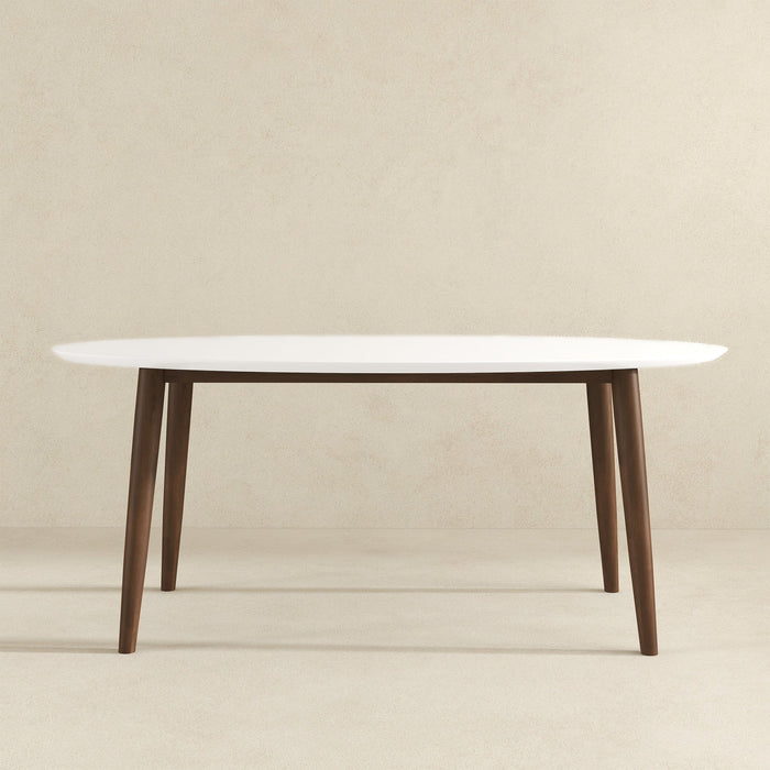Ada - Oval Dining Table And 4 Side Chairs - White