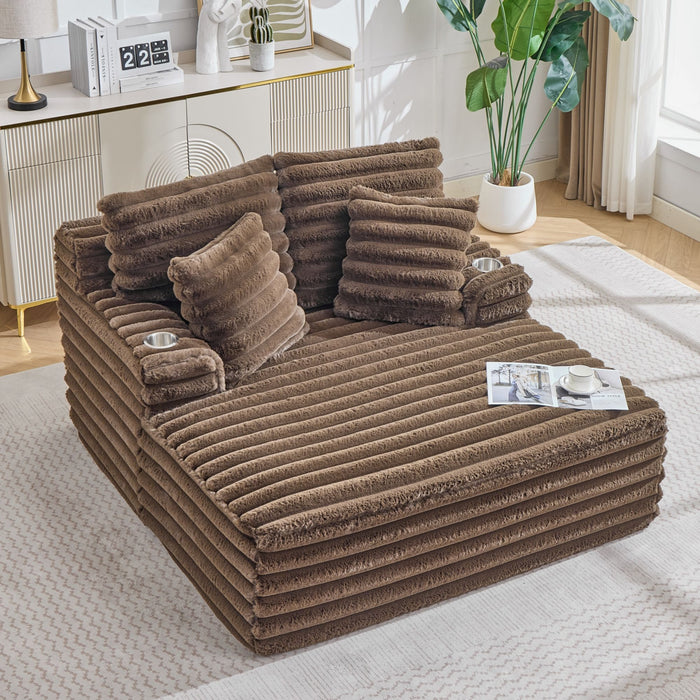 Oversized Chaise Lounge Chair Indoor With Pillows For Living Room