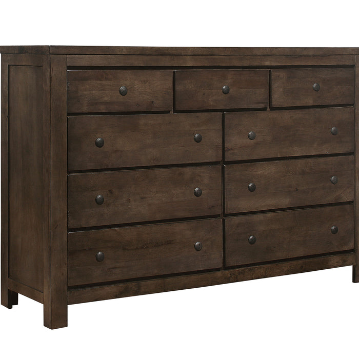 Ashton Hills - 9-Drawer Dresser With Rustic Finish And Nine Drawers - Ash Brown