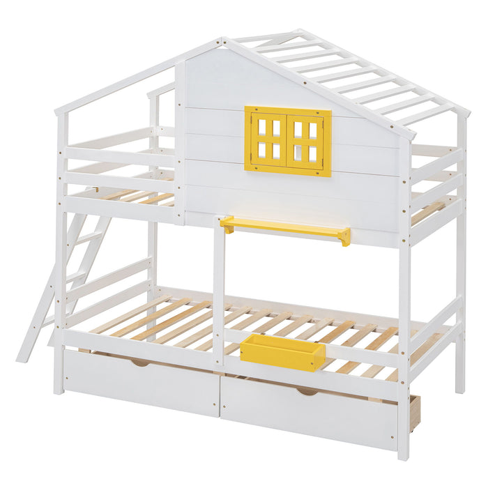 Bunk Bed With Playhouse Roof And Window