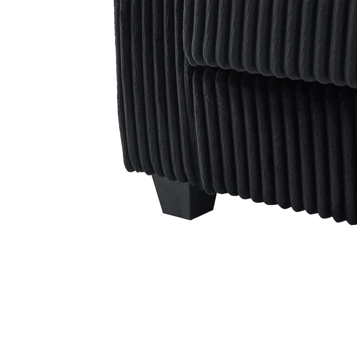 Modern 4 Seater Corduroy Sofa Couch With USB Ports And Hidden Storage