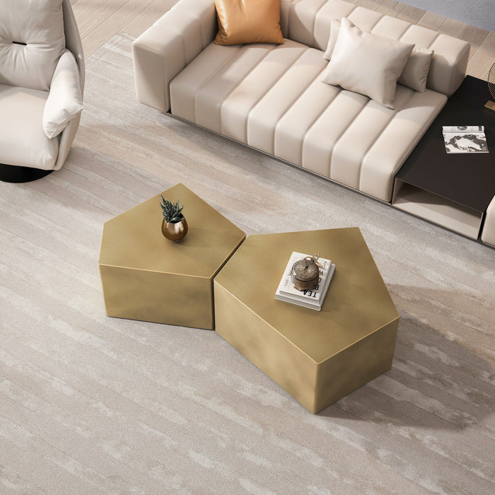 Irregular Pentagon Nesting Coffee Table Set