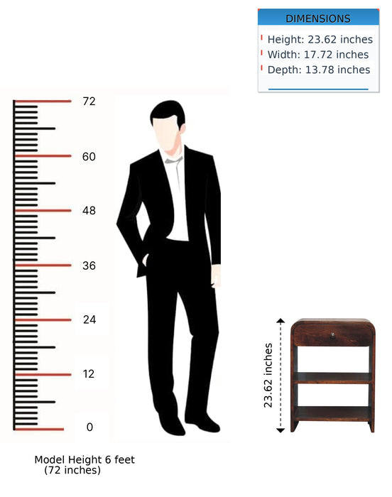 Aspen - Open Bedside Table - Dark Brown