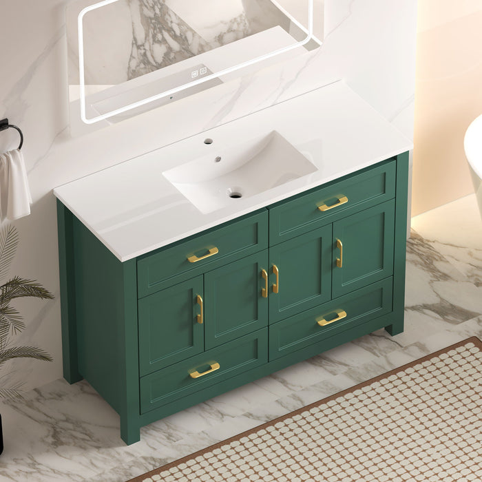 Bathroom Vanity With Sink Combo, 4 Soft Close Doors And 4 Drawers