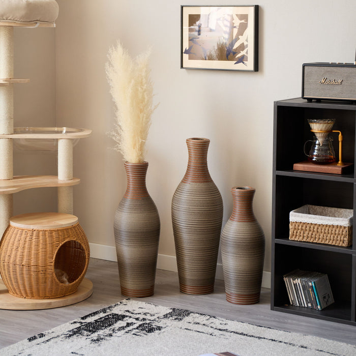 Classic And Neat Floor Vase, High Independent Flower Stand (Set of 3)