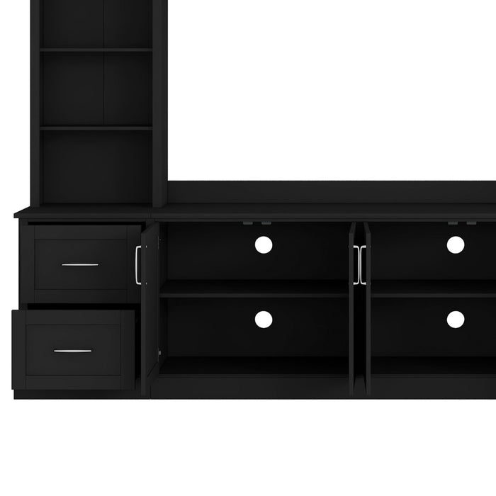 Arched Entertainment Center Wall Unit With Drawers, TV Stand