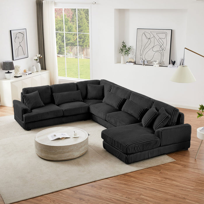 U - Sectional Sofa With Chaise Lounge, Oversized Living Room Couch