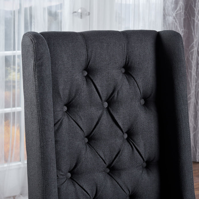Sophisticated Tufted Dining Chair With High Back Design