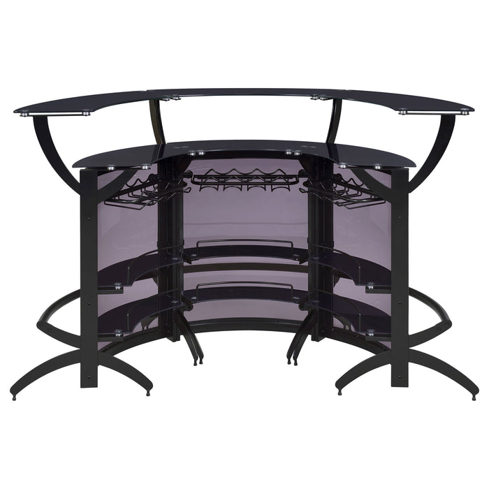 Elaina - 3 Piece Curved Freestanding Home Bar - Black
