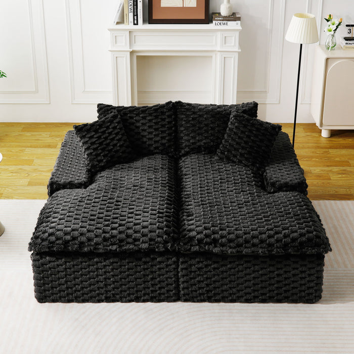 Double Chaise Lounge With Full Compressed Sponge