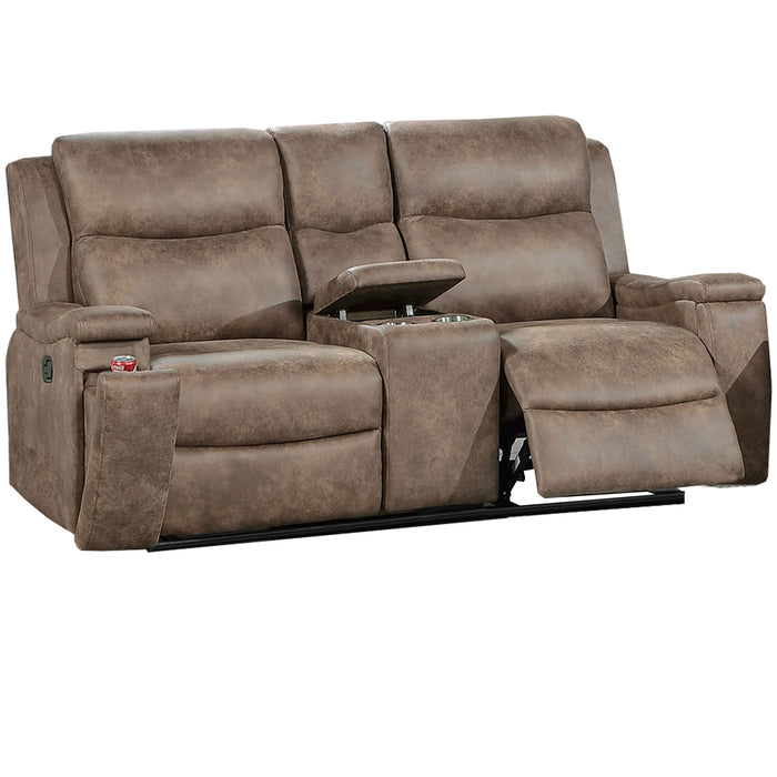 Modern Manual Motion Living Room Set With Hidden Cup Holders