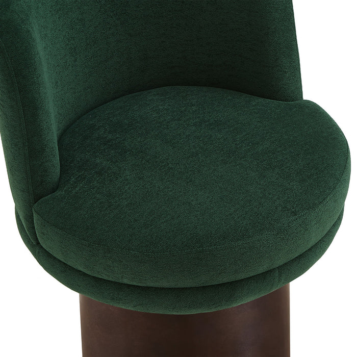 Round Swivel Accent Chair With Ergonomic Backrest For Living Room