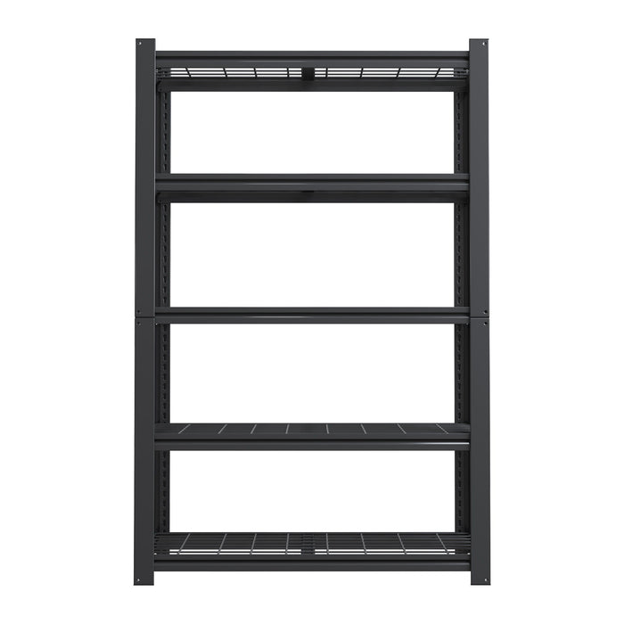 Heavy Duty 5 Tier Adjustable Metal Mesh Storage Rack With 2000 Lbs Capacity - Brushed Nickel