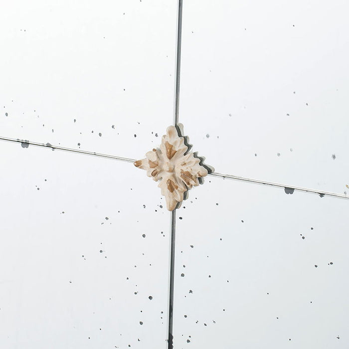 Large & Framed Wall Mirror, Arched Mirror With Decorative Window Look For Living Room - Cream