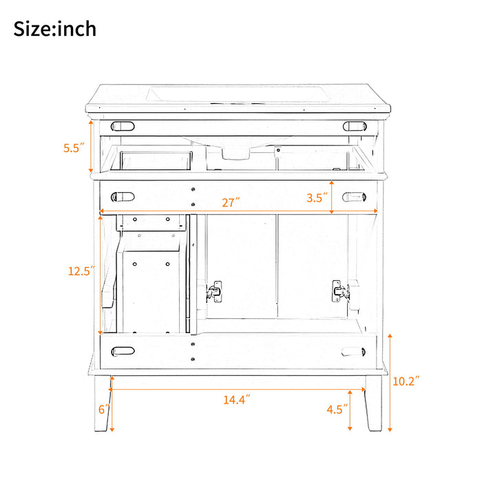 Modern Bathroom Vanity With Sink, Storage Cabinet, Soft Close Doors, Deep & Standard Drawers