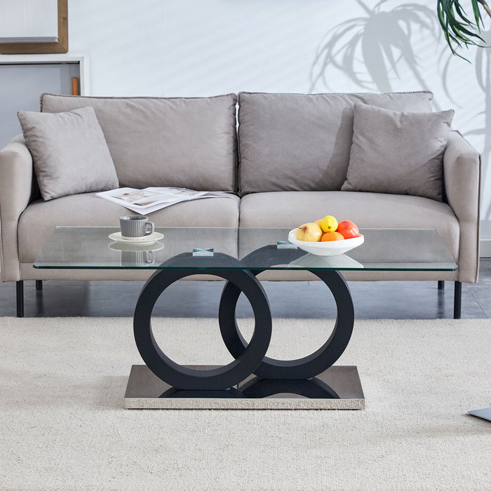 Contemporary Style Glass Top Coffee Table