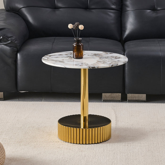 End Table For Living Rooms - Gold / White