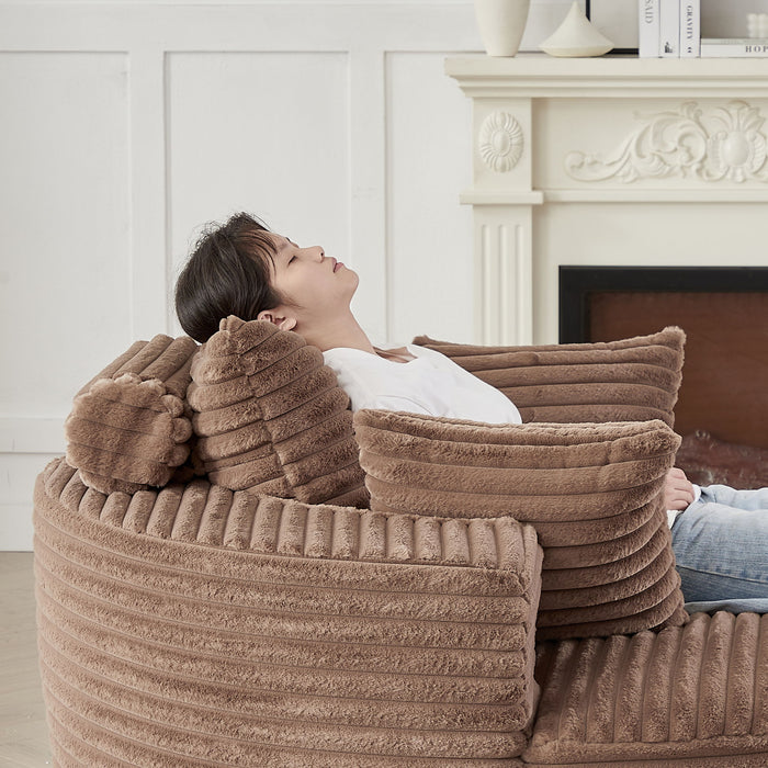 Modern Single Sofa With Backrest Pillow For Living Room