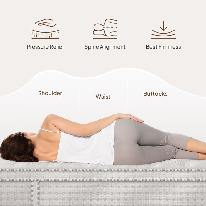 14'' Hybrid Mattress, Memory Foam & Pocket Springs For Pressure Relief