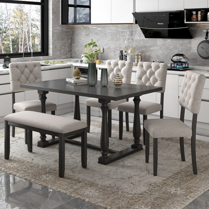 6 Piece Dining Set Retro Style