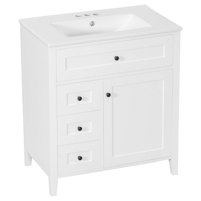 Bathroom Vanity With Sink, 3 Drawers And Adjustable Shelf, Freestanding Storage Unit