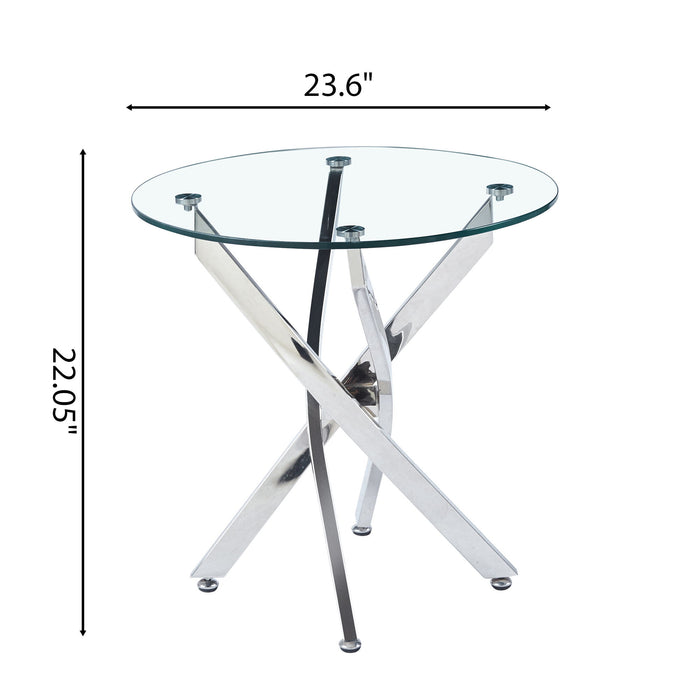 Round Table With Angular Slanted Legs