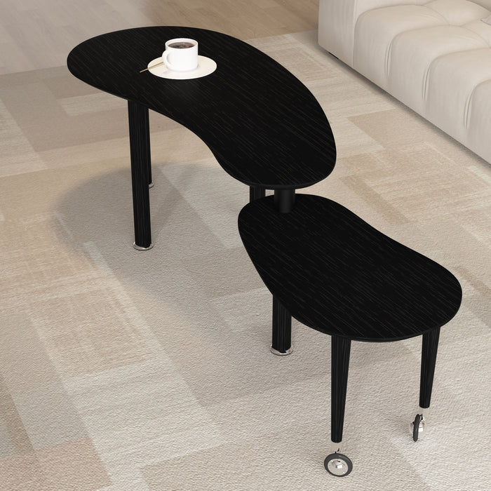 Rotatable Cocktail Table With Solid Legs, 360 Degree Rotating
