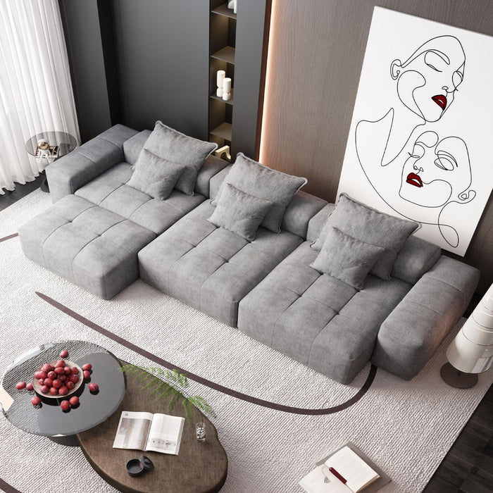 Modern Oversized, Modular Sectional Sofa With Pillows