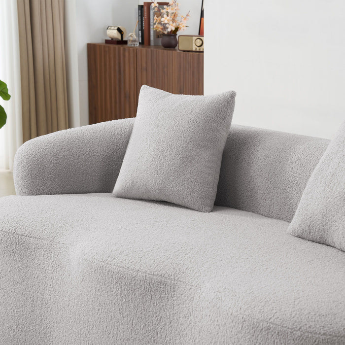 Curved Loveseat Sofa With Round Armrest