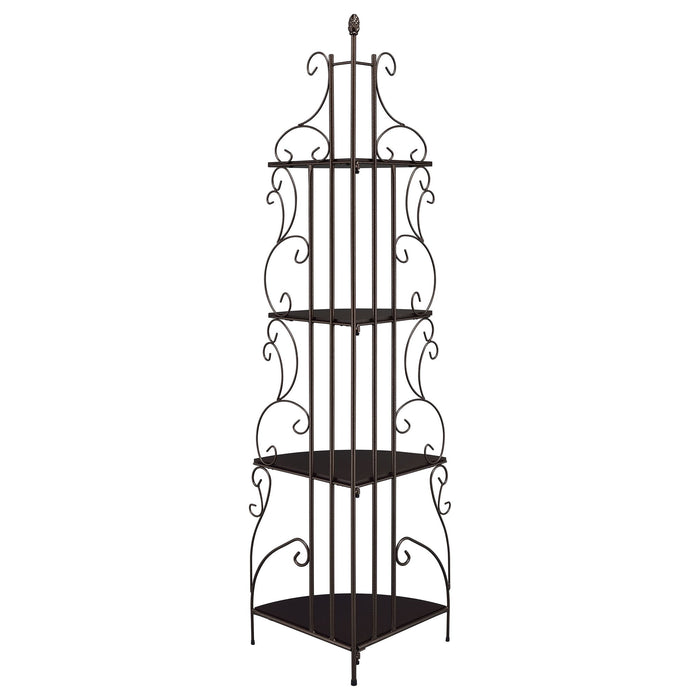 4 Shelf Corner Bookcase - Cappuccino