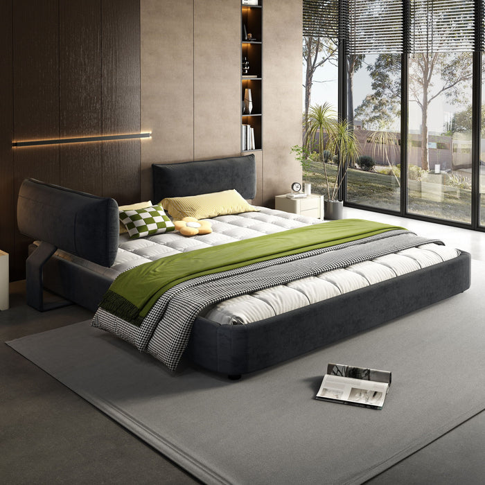 Cloud Bed Frame With Oversized Padded Movable Headboard