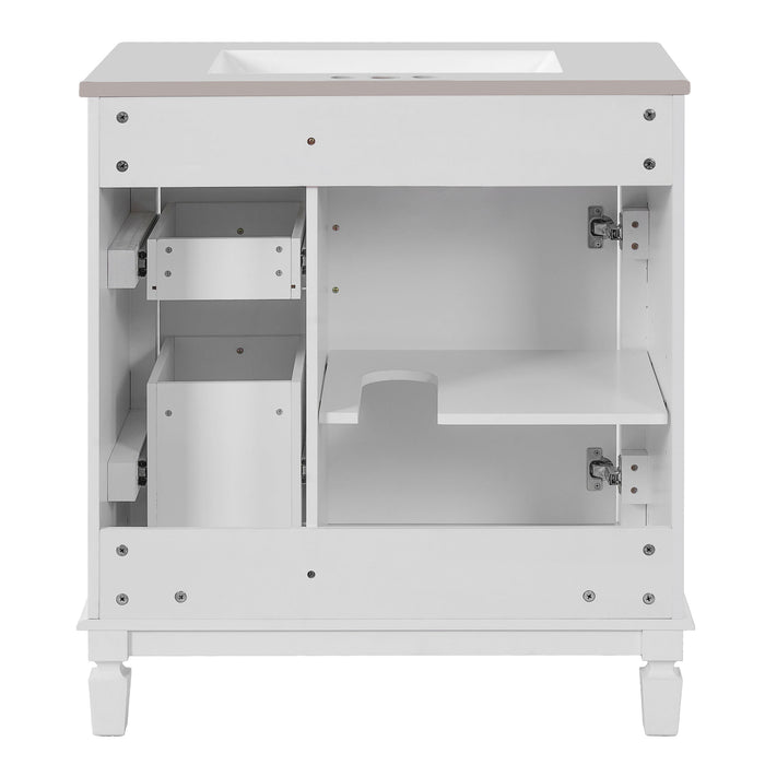 Bathroom Vanity With Sink, Cabinet With 2 Drawers And Adjustable Shelf