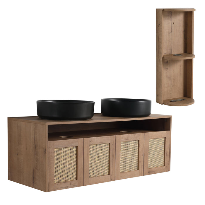 Bathroom Vanity & Art Sink And Storage Rack, Float Mounting Design