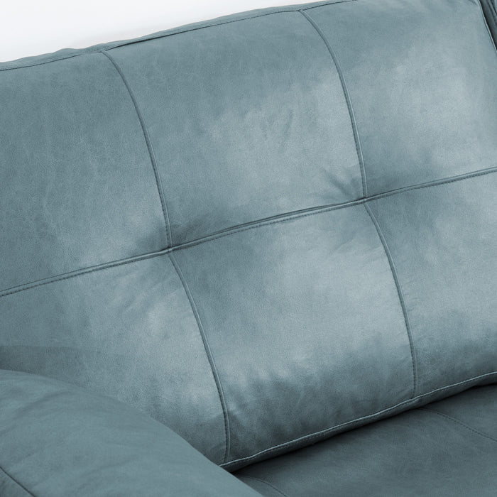 L - Shaped Modular 2 Seater Sofa With Movable Ottoman And High Density Sponge Cushions For Living Room