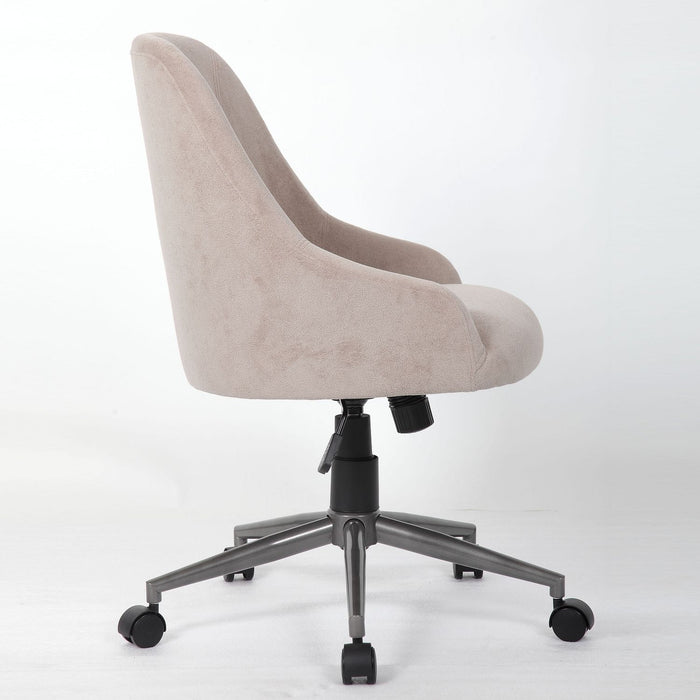 Enveloping Bucket Back Swivel Computer Chair For Home Decor - Beige