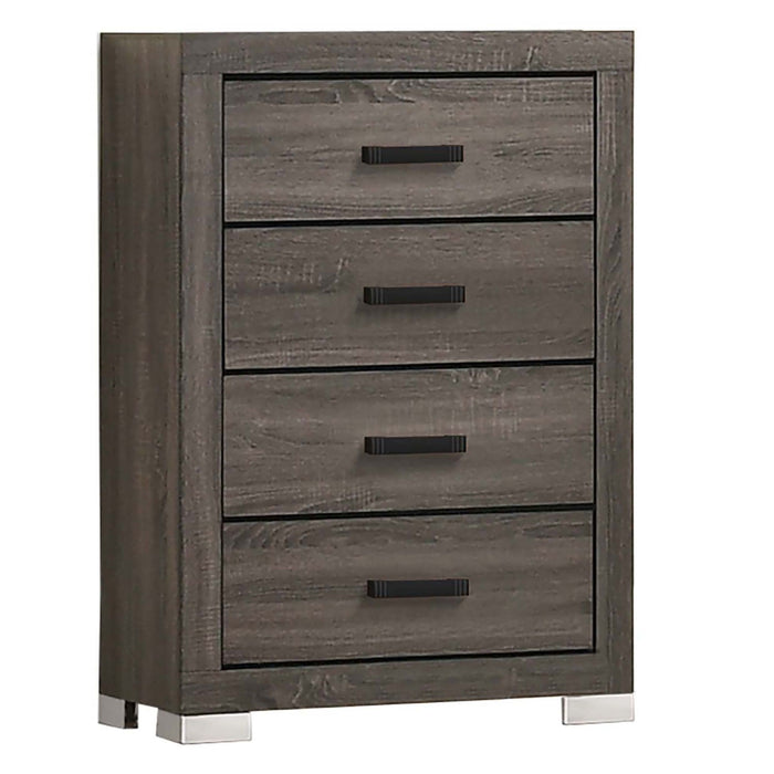 1 Piece Chest Bar Handle Bedroom Furniture With Texture And Clean Lines - Gray