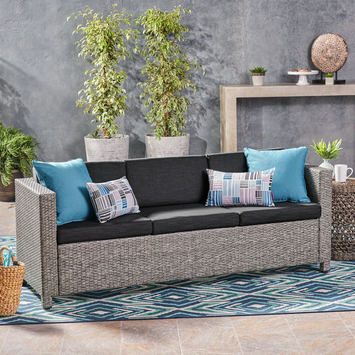 Thalassa - Outdoor 3 Seater Sofa With Removable Cushions And Steel Frame