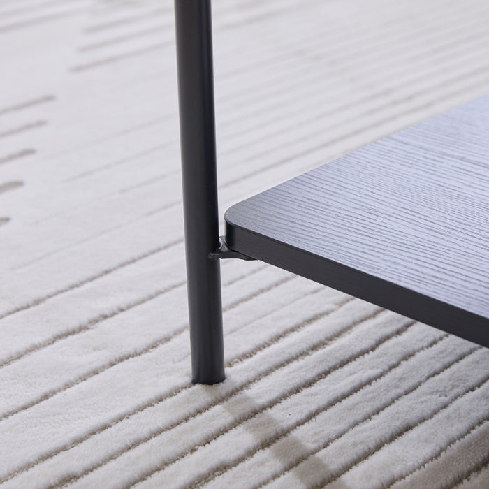 Upholstered Ottoman Coffee Table Foot Rest With Open Storage