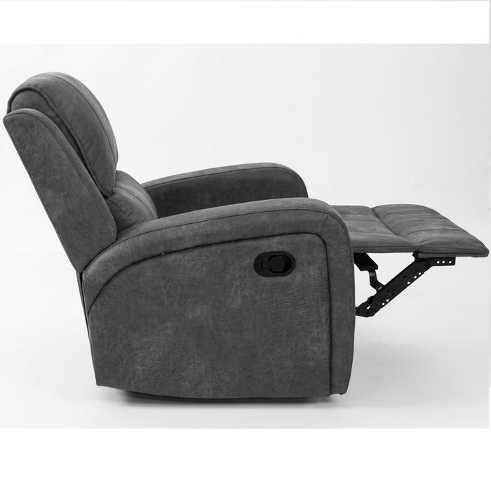 Modern Style Manual Recliner With Square Arms And Tufted Design