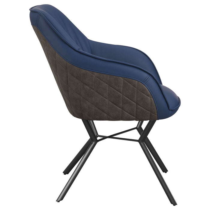 Upholstered Dining Chairs (Set of 2) Retro Bucket Seat - Blue