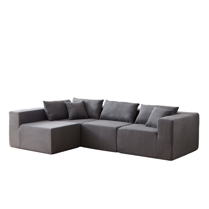 Modular L Shaped Sectional Compressed Sofa, Free Combination