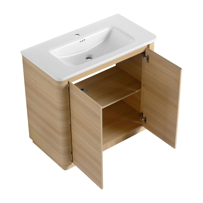 Freestanding Bathroom Vanity With Sink & 2 Soft Close Doors